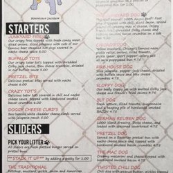 The Junkyard Dog - Menu
