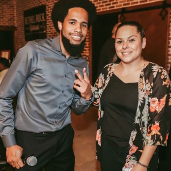 Hype4Entertainment - DJ Hekima (Ryen) striking a pose with our favorite planner Jacilyn! - DJs Near Me - Dallas, Texas
