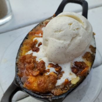 Restaurant at Sunset Beach - Peach cobbler - Seafood Near Me - Shelter Island, New York Restaurant at Sunset Beach - Peach cobbler - Seafood Near Me - Shelter Island, New York