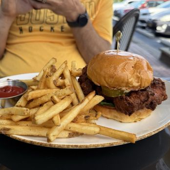 Snuff Mill - Spicy chicken sandwich w/ fries - Wine Bars Near Me - Wilmington, Delaware Snuff Mill - Spicy chicken sandwich w/ fries - Wine Bars Near Me - Wilmington, Delaware