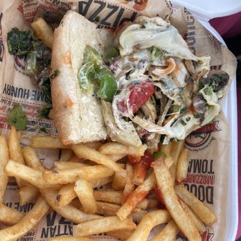 Manhattan Pizza - Grilled Veggie with fries (their web order) - Pizza Near Me - South Riding, Virginia Manhattan Pizza - Grilled Veggie with fries (their web order) - Pizza Near Me - South Riding, Virginia