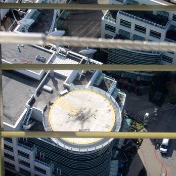 Space Needle - Helicopter landing pad at KOMO TV. - Landmarks & Historical Buildings Near Me - Seattle, Washington Space Needle - Helicopter landing pad at KOMO TV. - Landmarks & Historical Buildings Near Me - Seattle, Washington