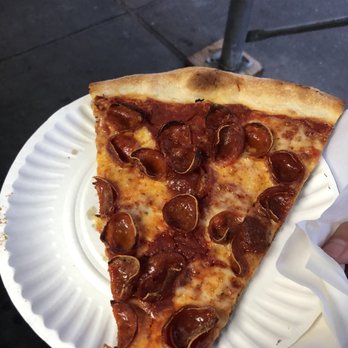 Sofia Pizza Shoppe - Beautifully cooked Pepperoni SLICE delicous - Pizza Near Me - New York, New York