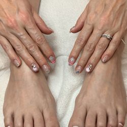 Getting Manicure and Pedicure service together. Save time!