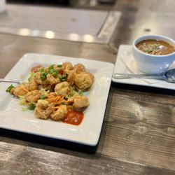 Anaya’s Seafood-Frisco - Dynamite Shrimp ($10.95) and a cup of New Orleans Creole Gumbo Soup ($5.95)