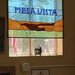 Mesa Vista Winery Tasting Room - A beautiful piece of stained glass - in the tasting room.