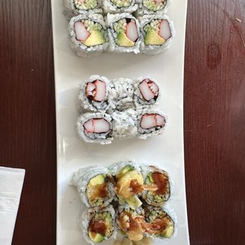Sakura 17 - Pick three - California Roll (6 pcs), California Roll (6 pcs) with just crab, and a Shrimp Tempura Roll (6 pcs) - Japanese Near Me - Radcliff, Kentucky Sakura 17 - Pick three - California Roll (6 pcs), California Roll (6 pcs) with just crab, and a Shrimp Tempura Roll (6 pcs) - Japanese Near Me - Radcliff, Kentucky