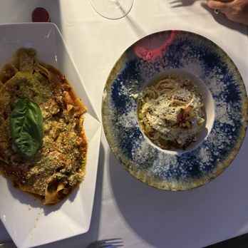 Luca Italian Restaurant - Spaghetti carbonara and Pappardelle al ragù di cinghiale - Italian Near Me - Everett, Washington Luca Italian Restaurant - Spaghetti carbonara and Pappardelle al ragù di cinghiale - Italian Near Me - Everett, Washington