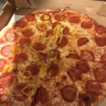 San Remo Pizza - Medium pizza (Full pepperoni, half hot peppers) - Pizza Near Me - Syracuse, New York