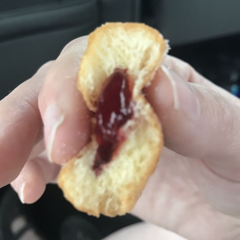 Mr Maple Donuts - Inside view of Jelly filled doughnut hole - Donuts Near Me - Vancouver, Washington Mr Maple Donuts - Inside view of Jelly filled doughnut hole - Donuts Near Me - Vancouver, Washington
