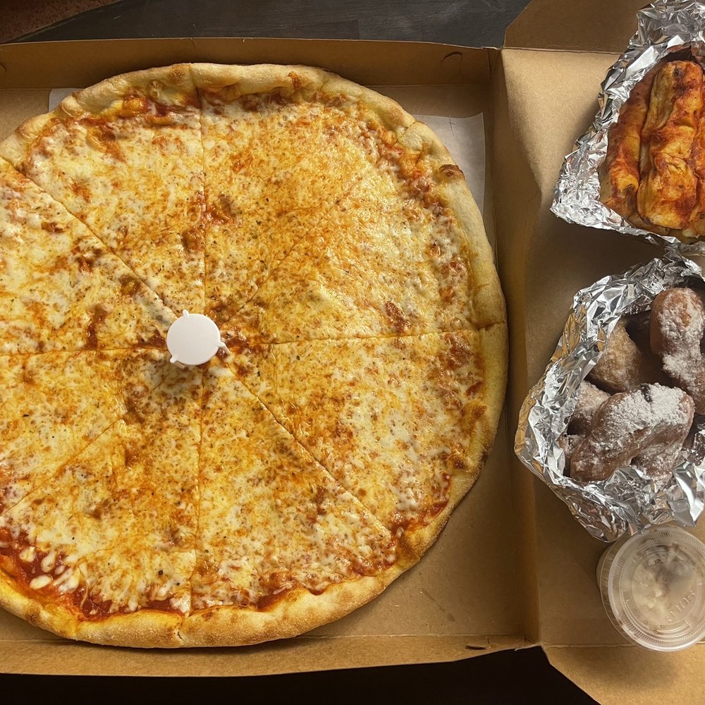 Carlo's Pizza Oven - Large Plain Cheese Pizza, breadsticks, Homemade Plain Zeppoles, Cannoli Chip Gelato - Pint - Pizza Near Me - Holbrook, New York Carlo's Pizza Oven - Large Plain Cheese Pizza, breadsticks, Homemade Plain Zeppoles, Cannoli Chip Gelato - Pint - Pizza Near Me - Holbrook, New York