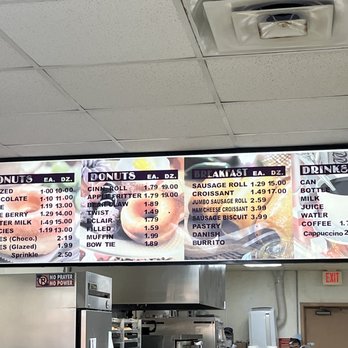 DonutliCiOUS - a menu on the wall - Donuts Near Me - Cedar Hill, Texas
