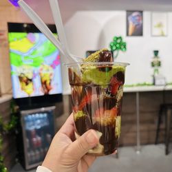 Gator Ice Cream - Chocolate Dubai Pistachio Ice Cream & Strawberries