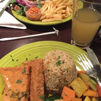 One World Cafe - A glimpse of both our entrees- big portions! But makes you feel not too weight down after eating :) - Vegetarian Near Me - Baltimore, Maryland One World Cafe - A glimpse of both our entrees- big portions! But makes you feel not too weight down after eating :) - Vegetarian Near Me - Baltimore, Maryland