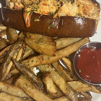 The Duplex - Lobster roll with fries - Lounges Near Me - Chicago, Illinois The Duplex - Lobster roll with fries - Lounges Near Me - Chicago, Illinois