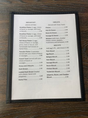 Menu photo 4 Rail House Grill Totz, KY