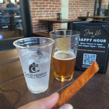 Congregation Brewery & Cocina - Sweet potato fries with sweet chili sauce are the best (one fry for photo because we are the rest - haha)! - Pubs Near Me - Pasadena, California Congregation Brewery & Cocina - Sweet potato fries with sweet chili sauce are the best (one fry for photo because we are the rest - haha)! - Pubs Near Me - Pasadena, California