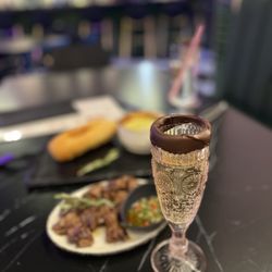 Champagne & Chocolate - Champagne and steak bites!