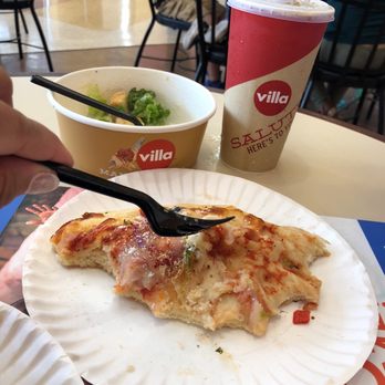 Villa Fresh Italian Kitchen - a slice of pizza on a paper plate - Italian Near Me - Cypress, Texas Villa Fresh Italian Kitchen - a slice of pizza on a paper plate - Italian Near Me - Cypress, Texas