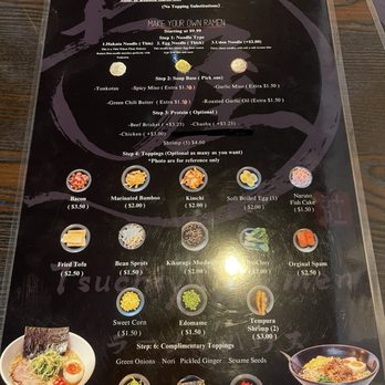 Tsuchiya Ramen - Build your own menu options - Ramen Near Me - Fresno, California Tsuchiya Ramen - Build your own menu options - Ramen Near Me - Fresno, California