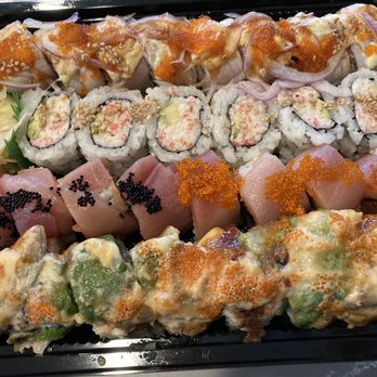 Oki Sushi - King of Hamachi, California roll, Lover Special Roll, Bay Bridge Special Roll (top to bottom) - Sushi Bars Near Me - San Francisco, California Oki Sushi - King of Hamachi, California roll, Lover Special Roll, Bay Bridge Special Roll (top to bottom) - Sushi Bars Near Me - San Francisco, California