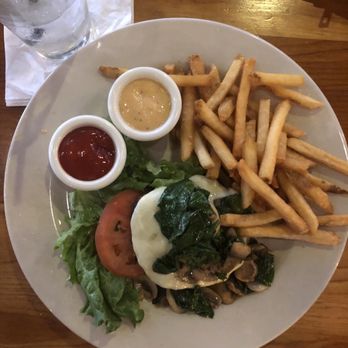 Disch's Route 53 Tavern - Luscious turkey burger without the roll! - American Near Me - Pembroke, Massachusetts