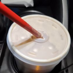 Frosty Queen Express - Med. Chocolate and banana shake.
