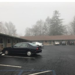 The motel.  (Yes, it was a foggy morning.)