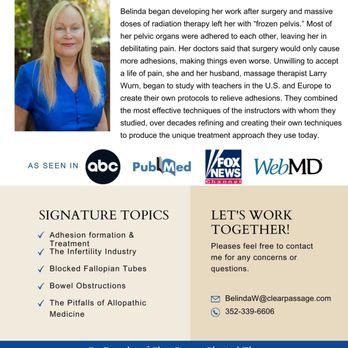 Clear Passage - Belinda Wurn, PT - Physical Therapy Near Me - Gainesville, Florida