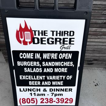 The Third Degree - Sandwich Board Back Entrance - American Near Me - Paso Robles, California
