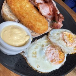 Sequoia Eatery - Eggs Benedict with over medium eggs