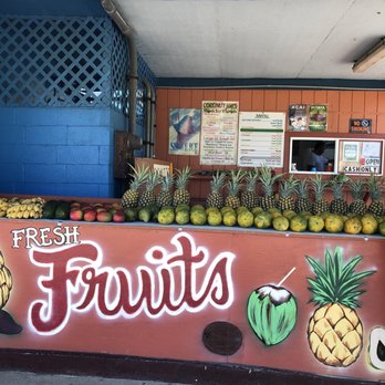 Aloha Shrimp - Truck is located to the right of this fruit stand - Food Trucks Near Me - Hauula, Hawaii Aloha Shrimp - Truck is located to the right of this fruit stand - Food Trucks Near Me - Hauula, Hawaii