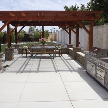 A1 Landscaping & Construction - New concrete patio and custom pergola & stone work - Landscaping Near Me - Lathrop, California