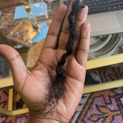 Sefa hair braiding - Amount of hair Sefa cut by not paying attention.