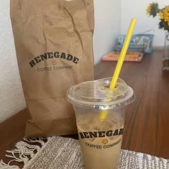 Renegade Coffee Company - Iced banana's foster latte with oatmilk - Really good! - Coffee & Tea Near Me - Phoenix, Arizona Renegade Coffee Company - Iced banana's foster latte with oatmilk - Really good! - Coffee & Tea Near Me - Phoenix, Arizona