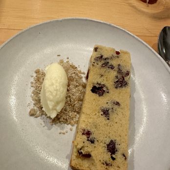Trelio Food & Wine - Cranberry almond cake - New American Near Me - Clovis, California Trelio Food & Wine - Cranberry almond cake - New American Near Me - Clovis, California