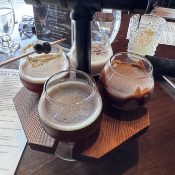 Chapter One Food & Drink. - Espresso martini flight - Seafood Near Me - Mystic, Connecticut Chapter One Food & Drink. - Espresso martini flight - Seafood Near Me - Mystic, Connecticut