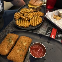 Tie Breakers - Mozzarella sticks, smashburger, waffle fries