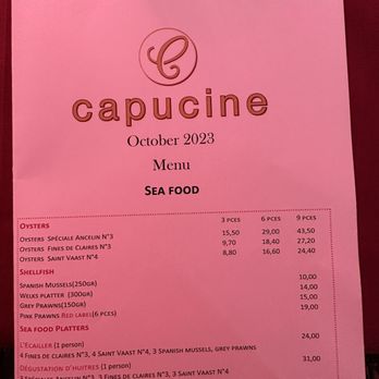 Capucine Café - Menu - Brasseries Near Me - Paris, 75 Capucine Café - Menu - Brasseries Near Me - Paris, 75