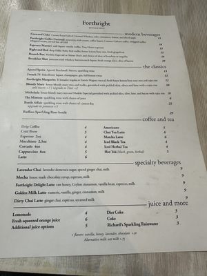 Menu photo 1 Forthright Austin, TX