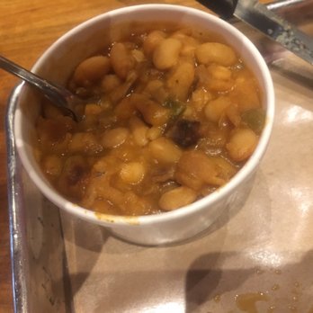 Mabel's BBQ - Gross baked beans -  came with a film on top - Barbeque Near Me - Cleveland, Ohio