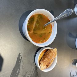 Silk Thai Restaurant - Soup and potsticker