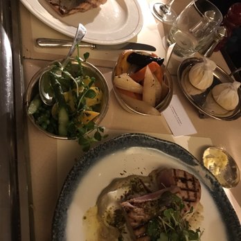 J Sheekey - Salmon and tuna with carrots and mixed veggies - Seafood Near Me - London, XGL