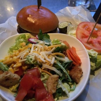 Yard House - Classic Cheeseburger substituted fries for a salad. Great Burgers! - Bars Near Me - Roseville, California Yard House - Classic Cheeseburger substituted fries for a salad. Great Burgers! - Bars Near Me - Roseville, California