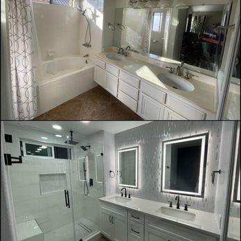 Dreamland Construction - Master bathroom before & after - General Contractors Near Me - Poway, California