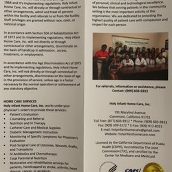 Holy Infant Home Care - Brochure Details