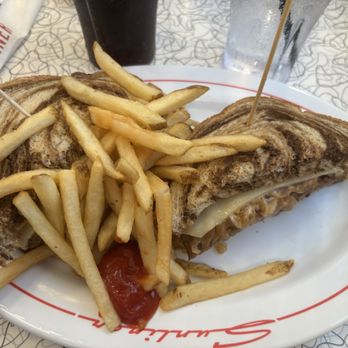 Sunliner Diner - Double Patty melt on marbled rhye. I added the ketchup - Diners Near Me - Pigeon Forge, Tennessee