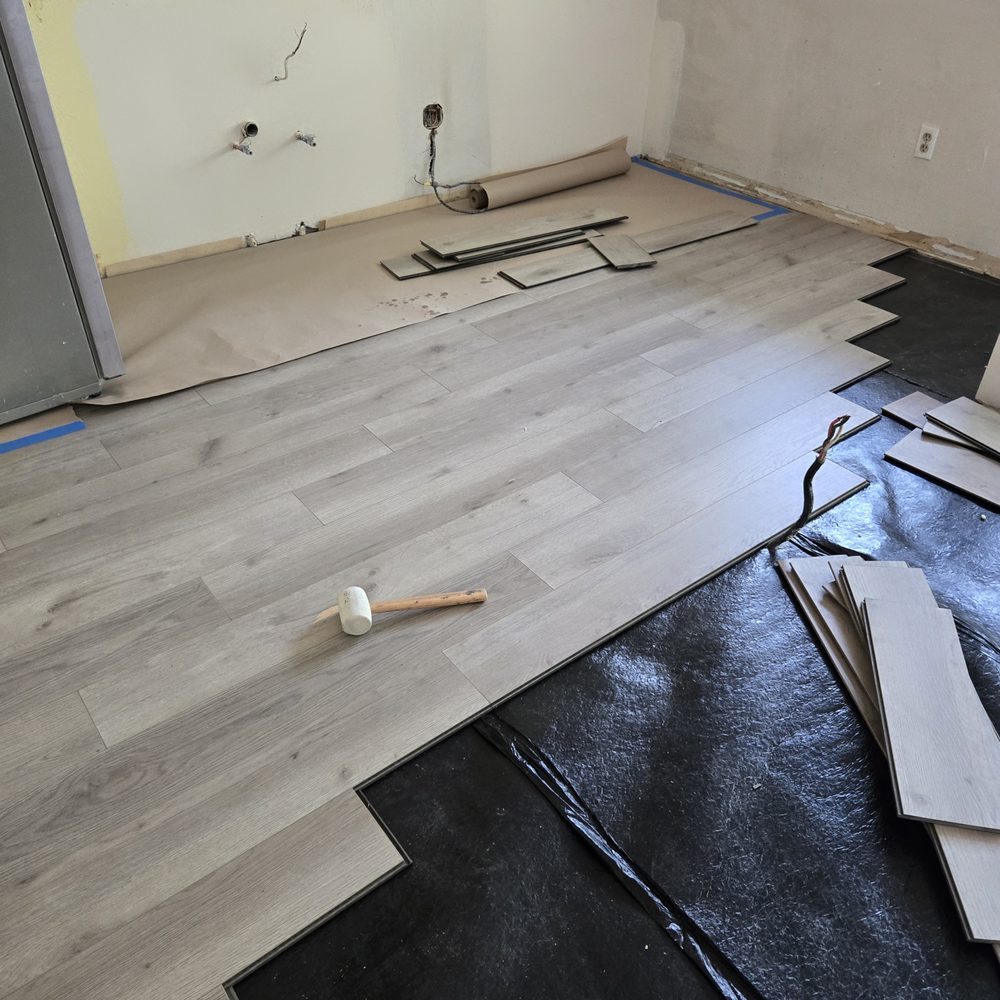 Riveras Drywall - Floor laid right way but no cut out for cabinets if they took right measurements - General Contractors Near Me - Tacoma, Washington Riveras Drywall - Floor laid right way but no cut out for cabinets if they took right measurements - General Contractors Near Me - Tacoma, Washington