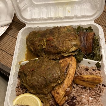 Ray's Caribbean American Food - a meal in a styrofoam container - Caribbean Near Me - Aberdeen, Maryland