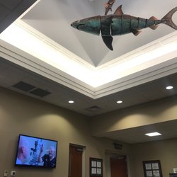Center For Advanced Eye Care - A Mobile Copper Sculpture On The Ceiling. Appropriate(Fact-Sharks Eye Sight Is Very Poor.Their Sense Of Smell Excellent)